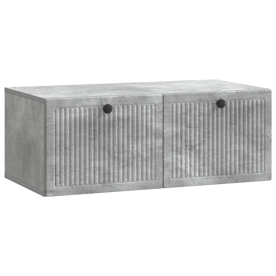 Meuble TV mural Gris béton 78,5 x 41 x 30 cm Bois d'ingénierie - 2