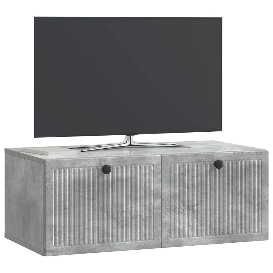 Meuble TV mural Gris béton 78,5 x 41 x 30 cm Bois d'ingénierie - 3
