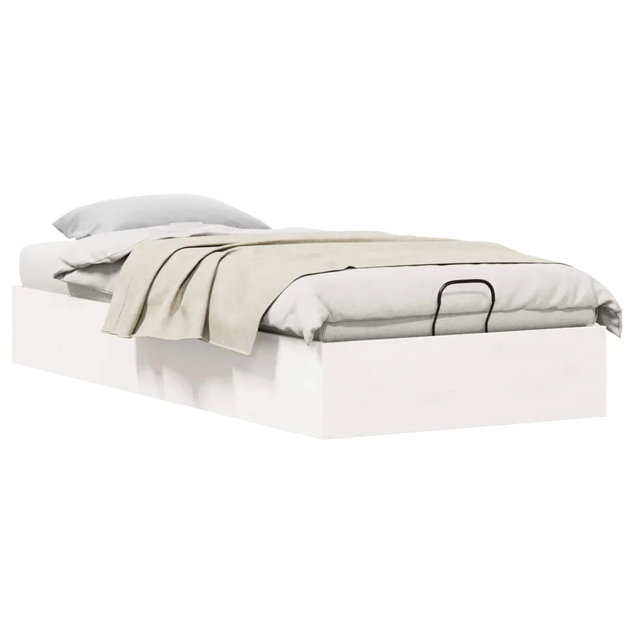 Cadre de lit ottoman avec rangement Blanc 100 x 200 cm - 3