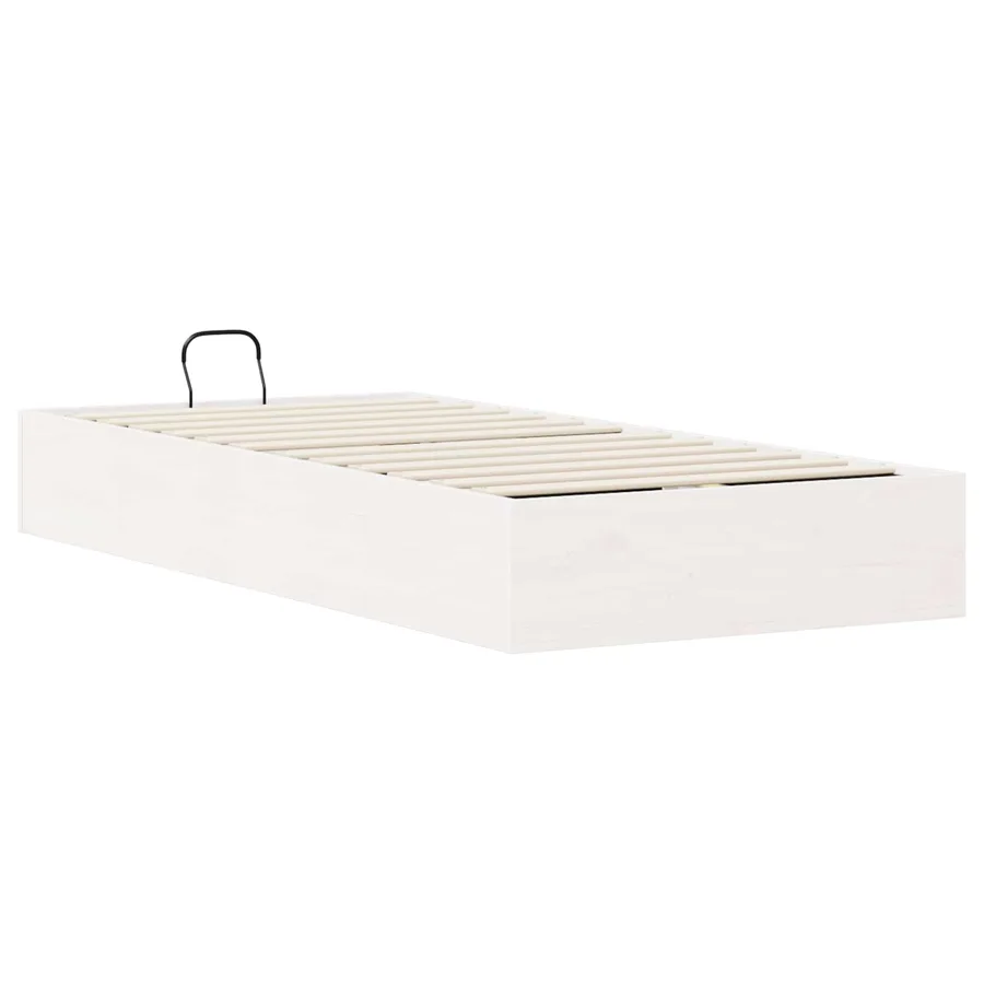 Cadre de lit ottoman avec rangement Blanc 100 x 200 cm - 9
