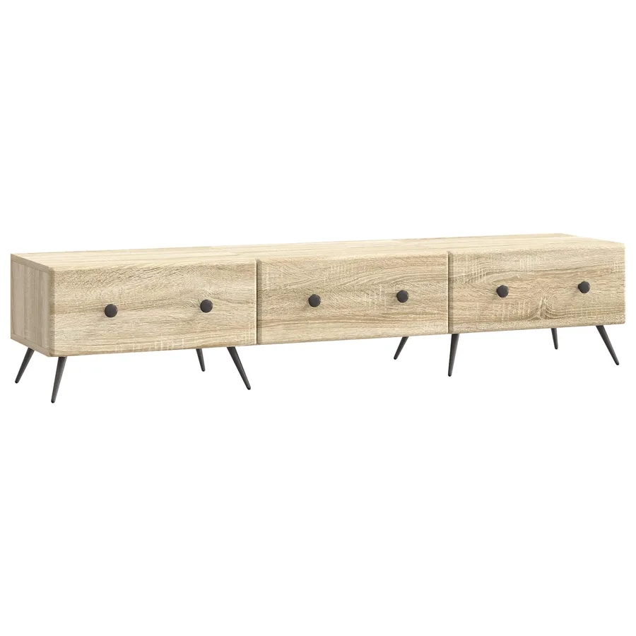 Meuble TV Chêne Sonoma 147 x 34,5 x 30 cm Bois d'ingénierie - 2
