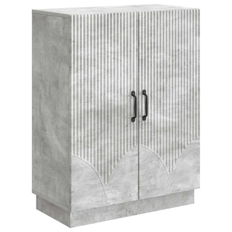 Buffet Gris béton 66 x 34,5 x 87 cm Bois d'ingénierie - 2