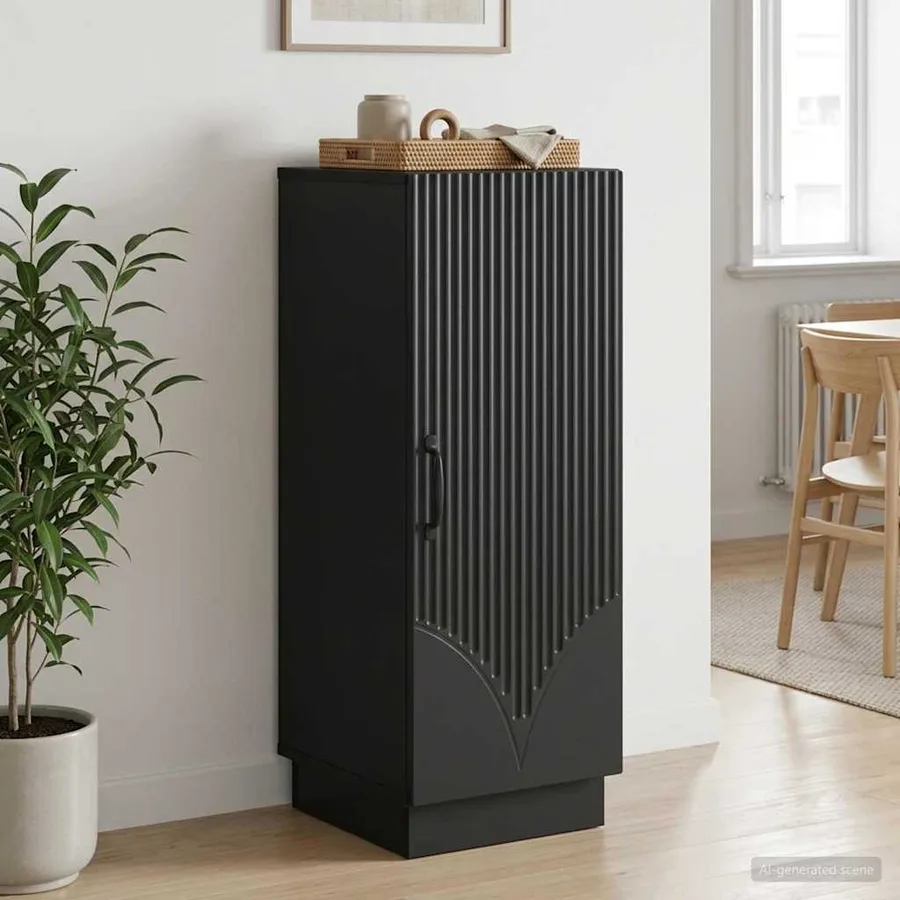 Buffet Noir 33 x 34,5 x 87 cm Bois d'ingénierie - 4
