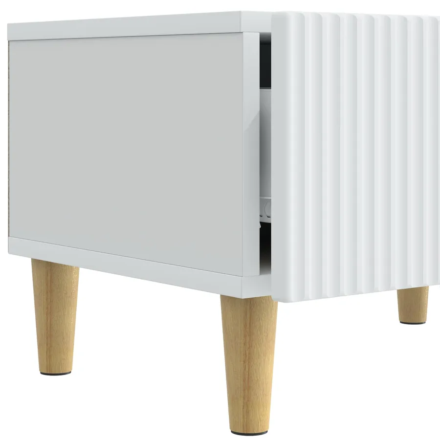 Meuble TV Blanc 147 x 34,5 x 30 cm Bois d'ingénierie - 9