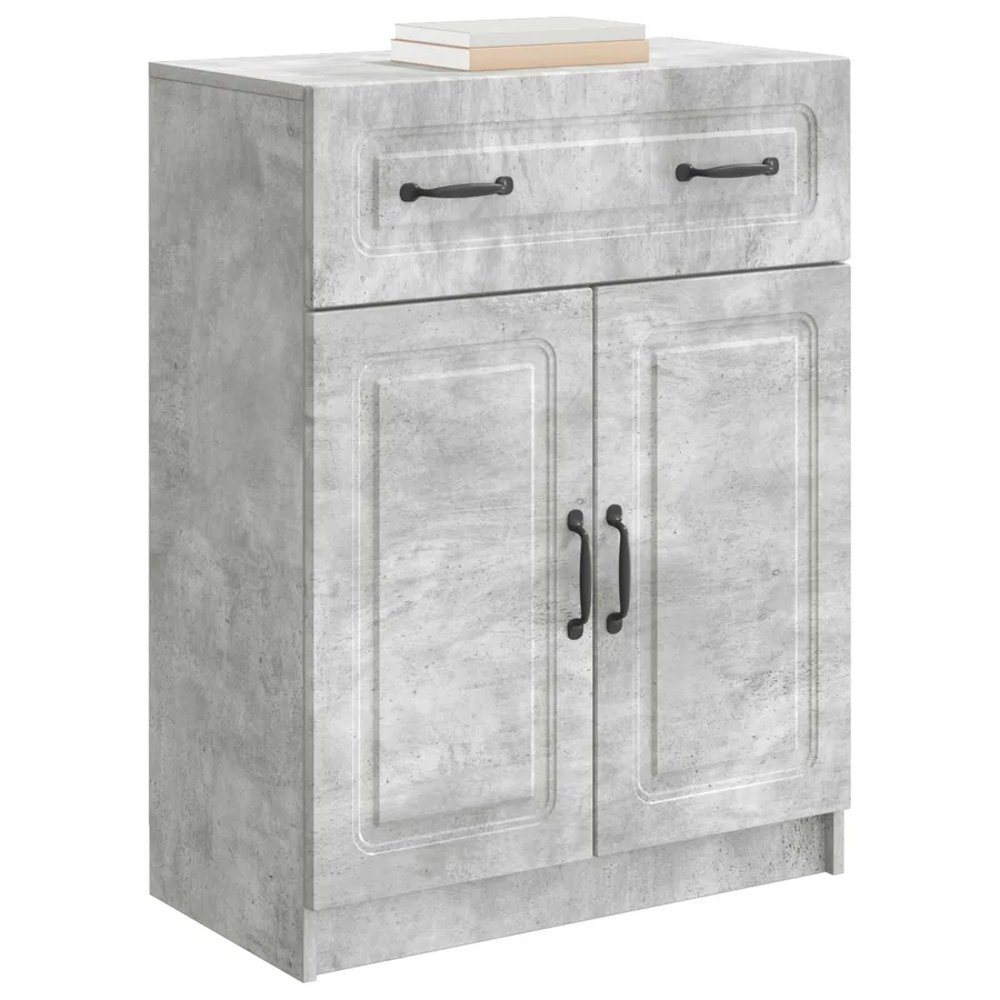 Buffet Gris béton 66 x 34,5 x 87 cm Bois d'ingénierie - 3