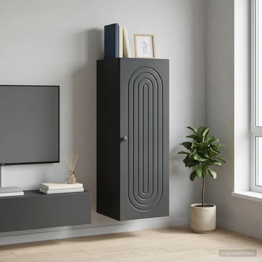 Armoire Murale Noir 33 x 34,5 x 90 cm Bois d'ingénierie