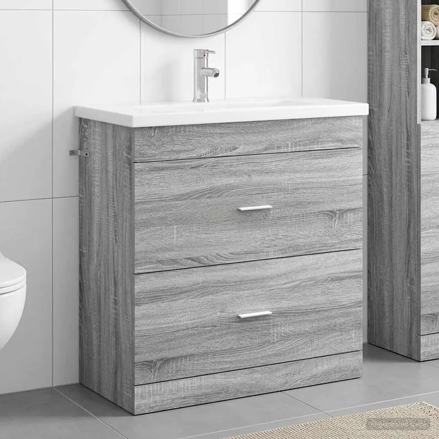 Ensemble de mobilier de salle de bain Sonoma gris