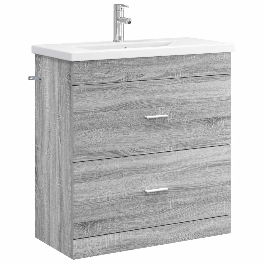 Ensemble de mobilier de salle de bain Sonoma gris - 2