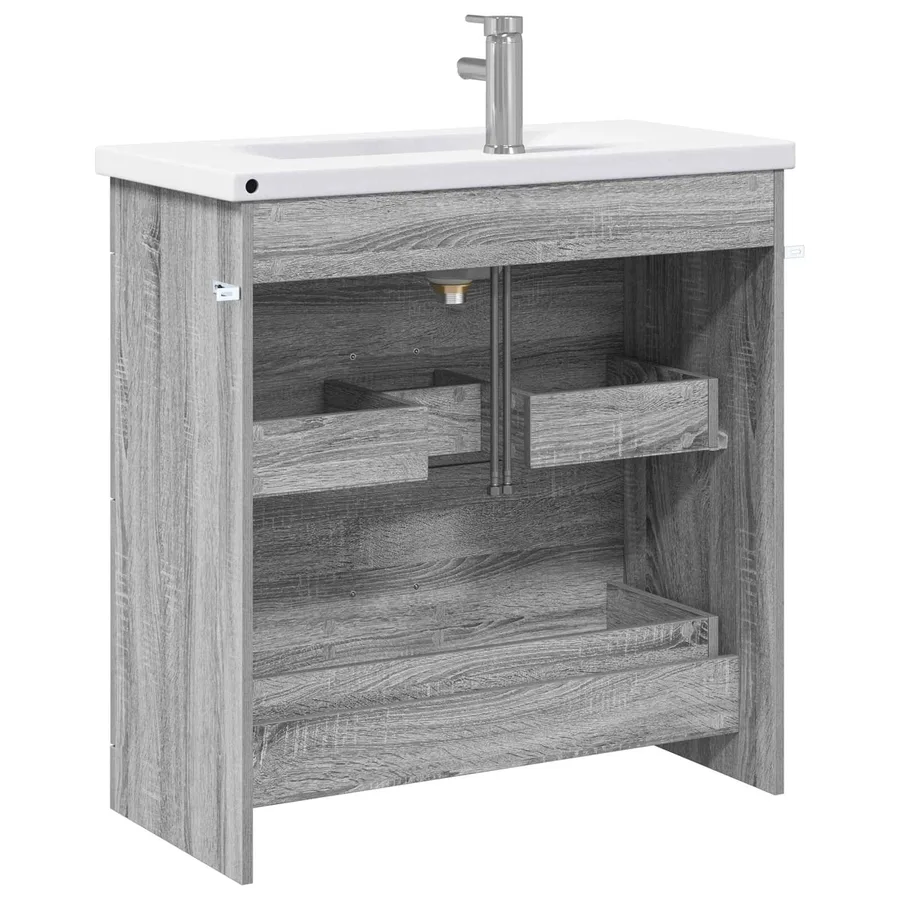 Ensemble de mobilier de salle de bain Sonoma gris - 7