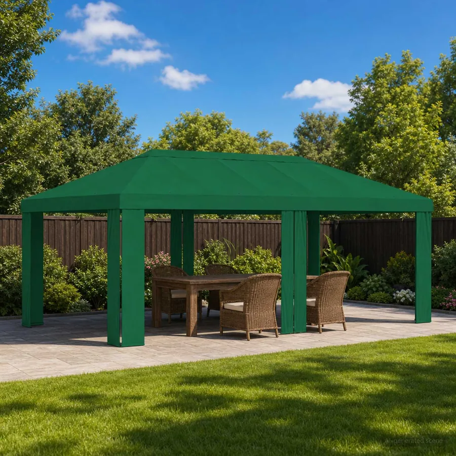 Housse de Gazebo 6 x 3 m Vert Polyester 190 gsm