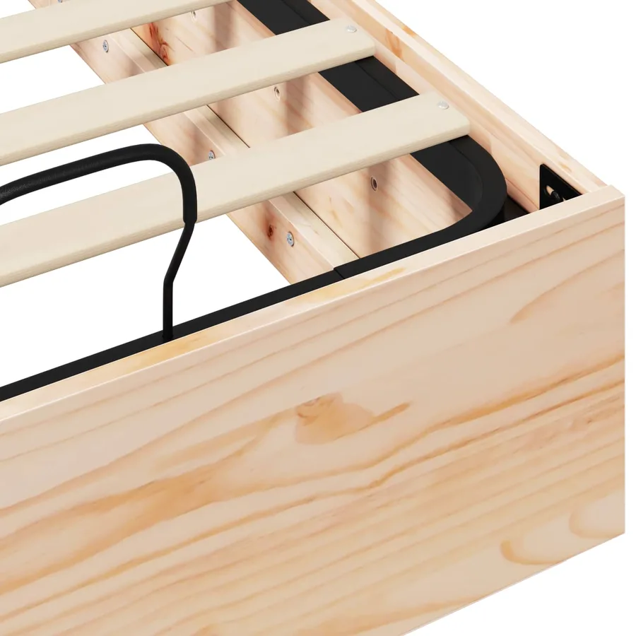 Cadre de lit ottoman avec rangement Naturel 90 x 190 cm - 10