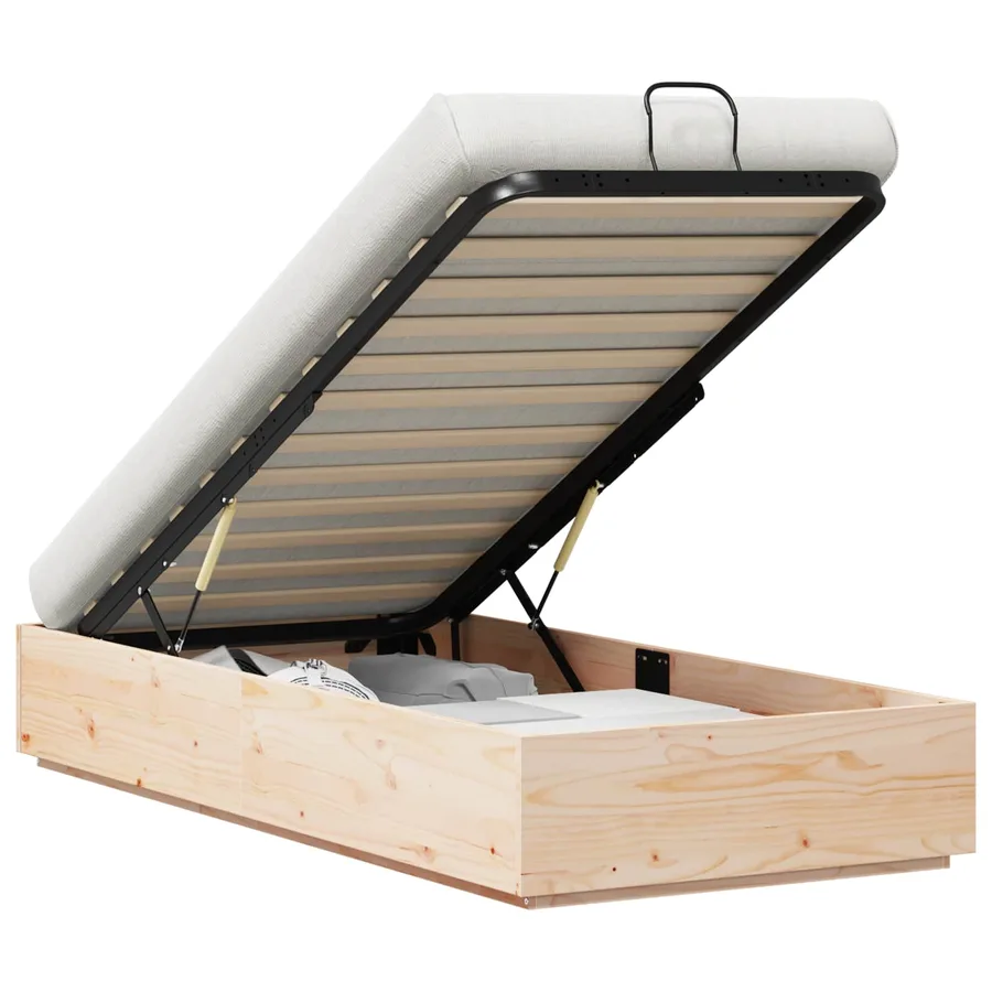 Cadre de lit ottoman avec rangement Naturel 90 x 200 cm - 2