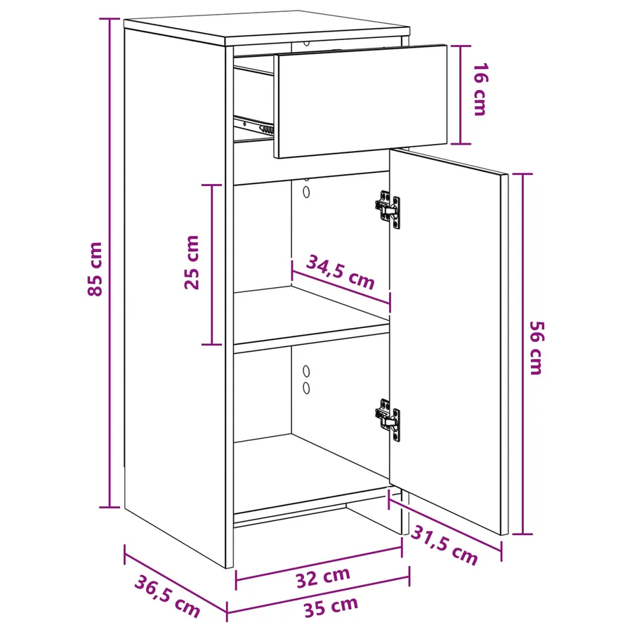 Armoire de salle de bain Sonoma gris 35 x 36,5 x 85 cm - 9