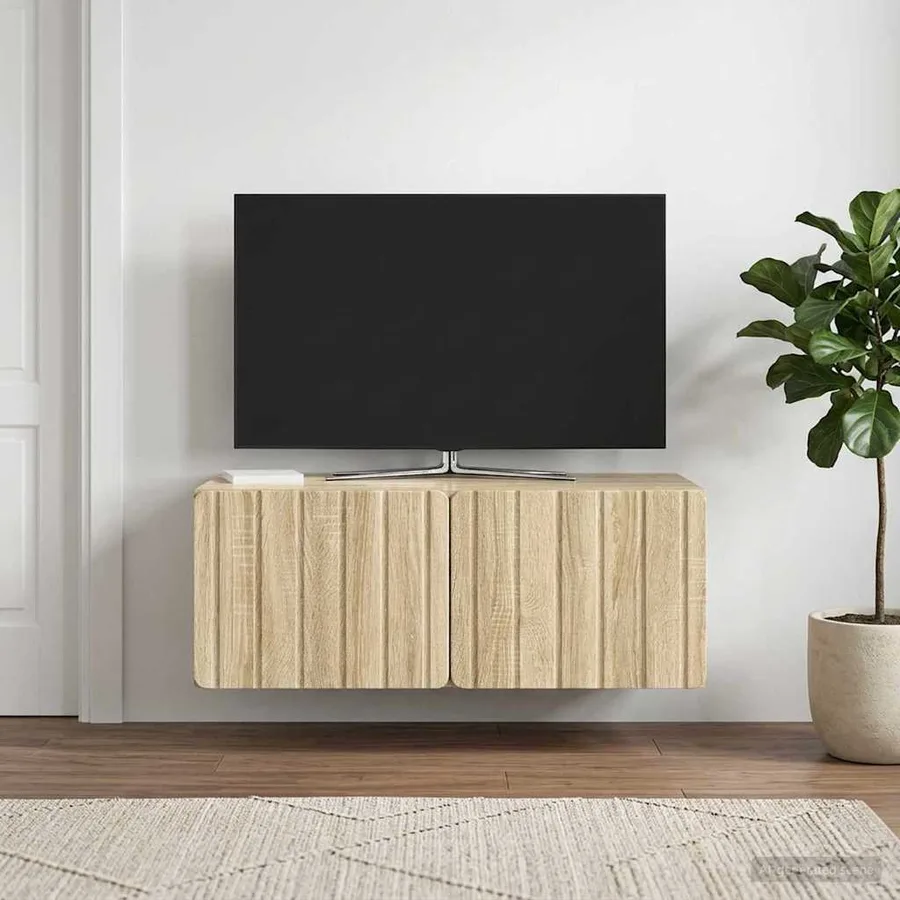 Meuble TV mural 78,5 x 41 x 30 cm Chêne Sonoma - 4
