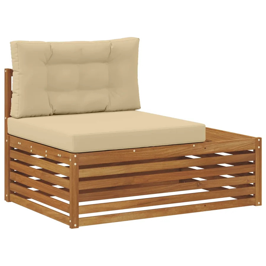 Ensemble de canapés d'extérieur 3 Pièce Naturel et Beige - 4