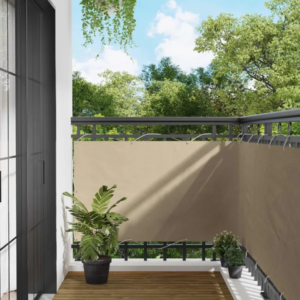 Écran de balcon Beige 100 x 300 cm Tissu Oxford