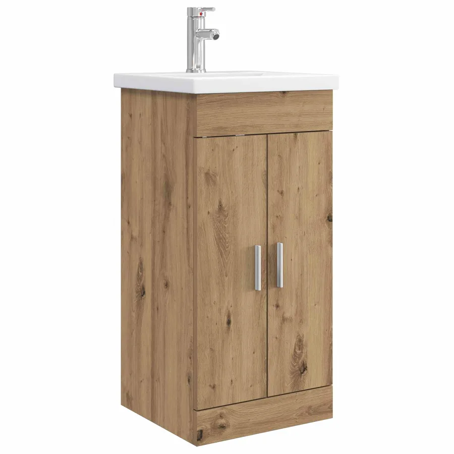Meuble de salle de bain avec évier Chêne artisanal - 2
