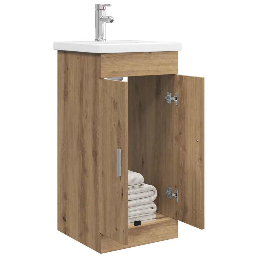 Meuble de salle de bain avec évier Chêne artisanal - 3