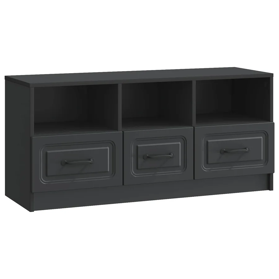 Meuble TV avec tiroir Noir 102 x 34,5 x 47 cm Bois d'ingénierie - 2