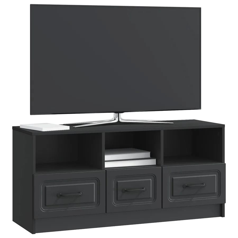 Meuble TV avec tiroir Noir 102 x 34,5 x 47 cm Bois d'ingénierie - 3