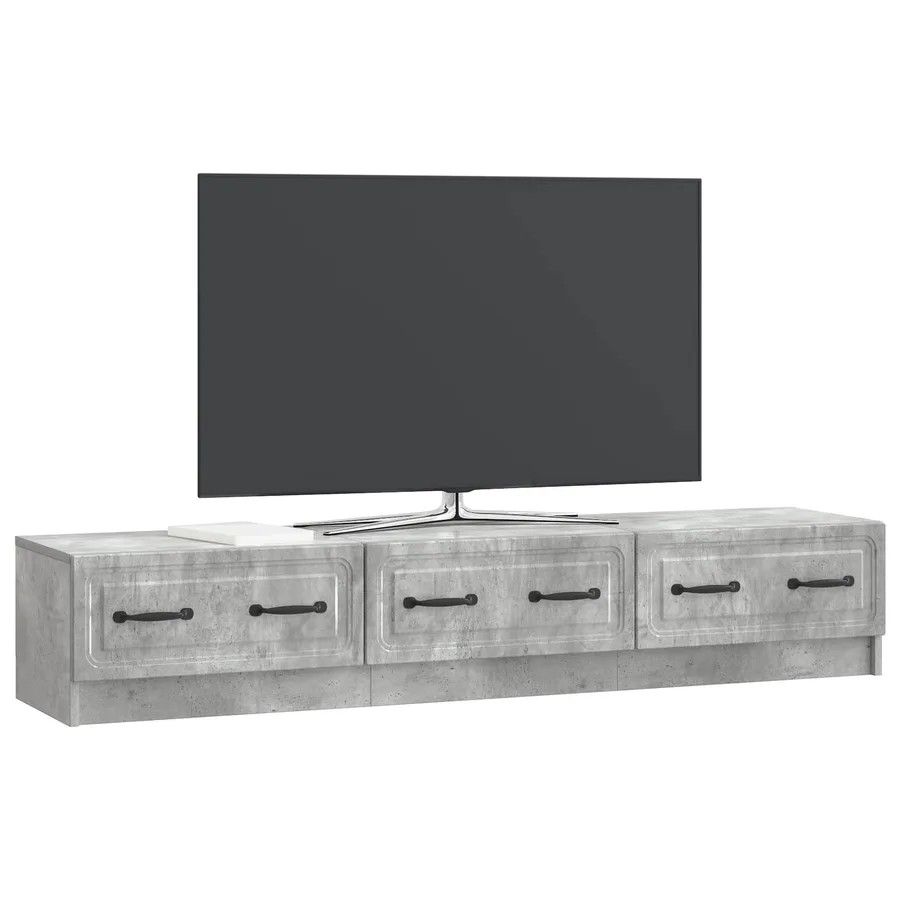 Meuble TV Gris béton 147 x 34,5 x 27 cm Bois d'ingénierie - 3