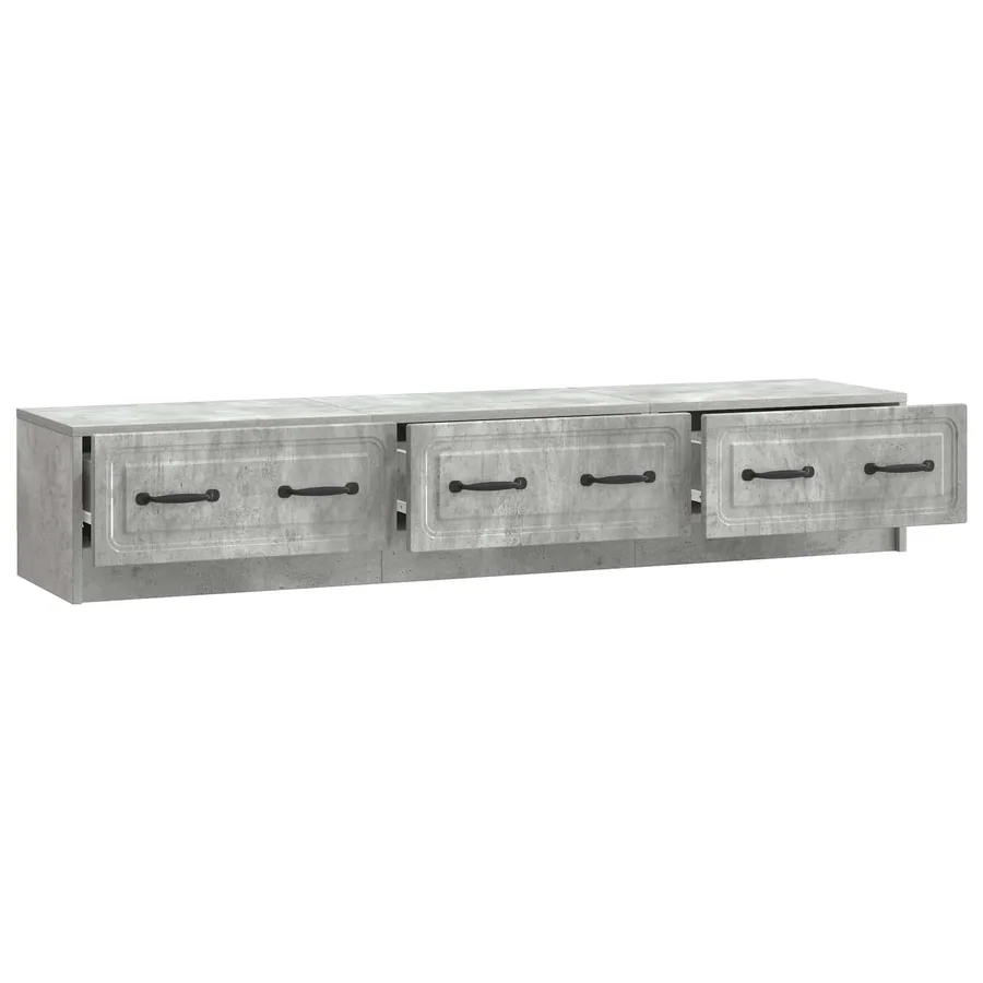 Meuble TV Gris béton 147 x 34,5 x 27 cm Bois d'ingénierie - 5