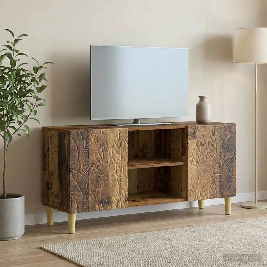 Meuble TV 102 x 34,5 x 50 cm Bois ancien Bois d'ingénierie - 3