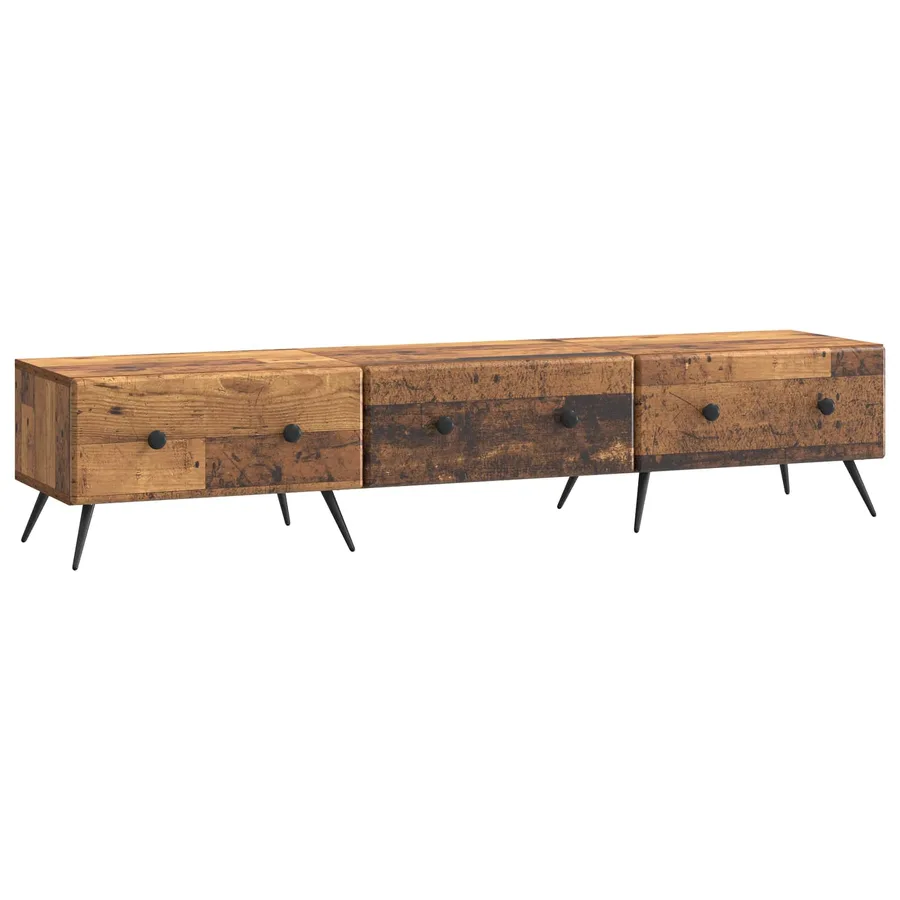 Meuble TV Bois ancien 147 x 34,5 x 30 cm Bois d'ingénierie - 2