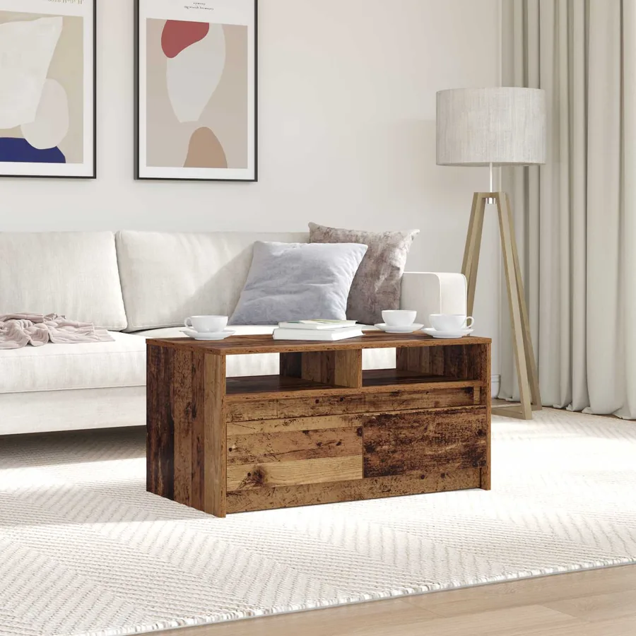 Table basse Bois ancien 90 x 50 x 45 cm Bois d'ingénierie