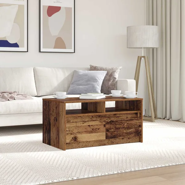 Table basse Bois ancien 90 x 50 x 45 cm Bois d'ingénierie