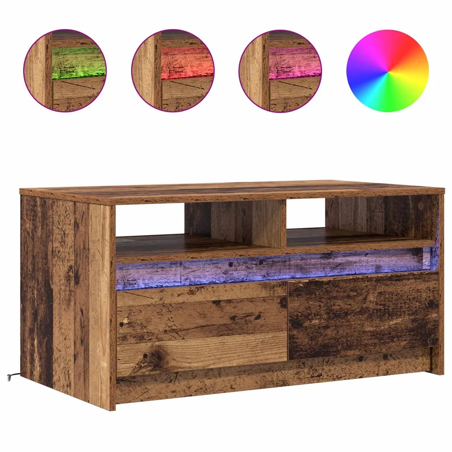 Table basse Bois ancien 90 x 50 x 45 cm Bois d'ingénierie - 4