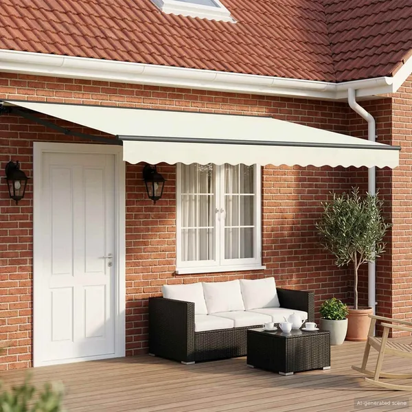 Auvent rétractable électrique Crème et Anthracite 4 x 2 m