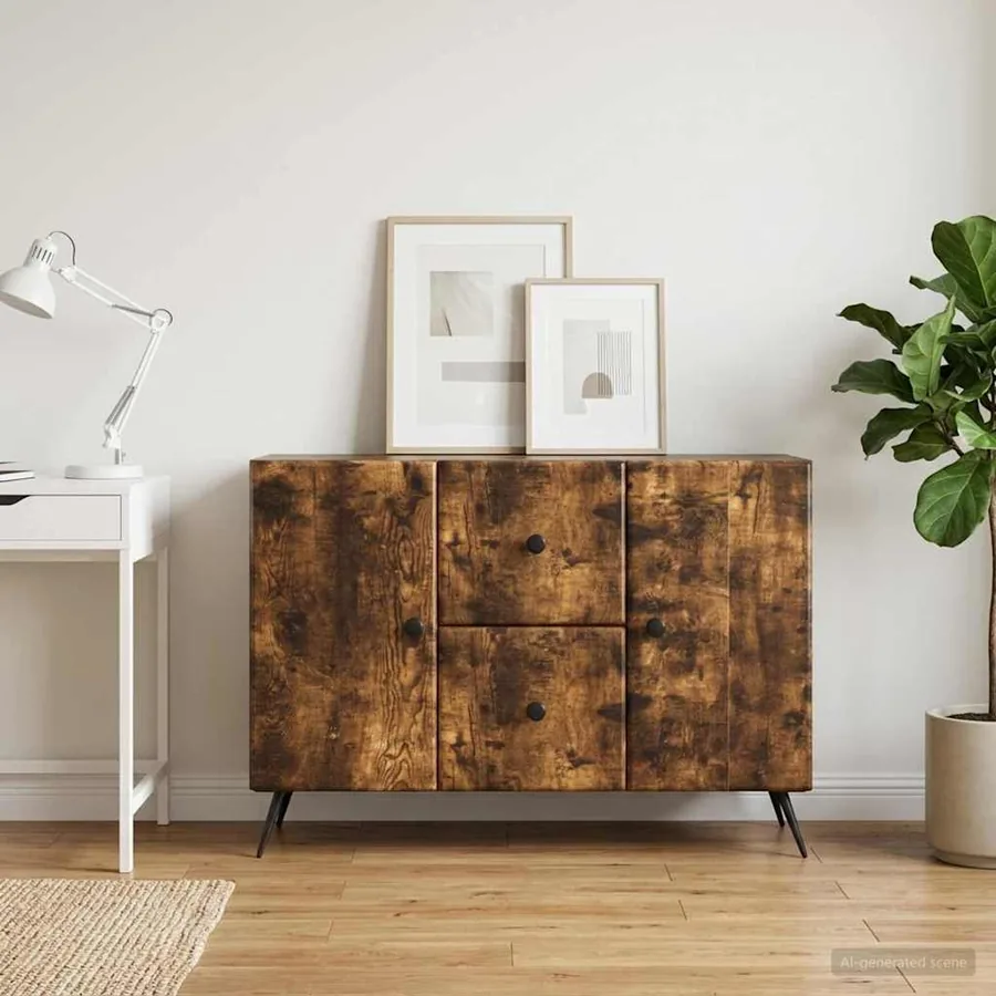 Buffet Chêne fumé 89 x 34,5 x 60 cm Bois d'ingénierie
