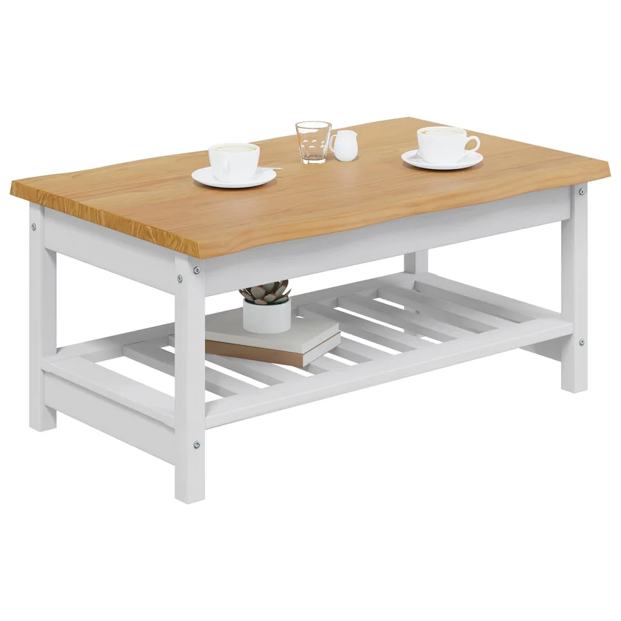 Table basse EKAI Blanc 100 x 60 x 45,5 cm Bois de pin massif - 3