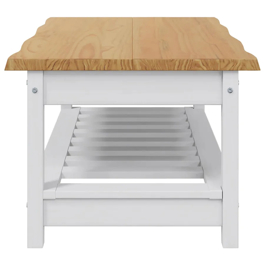 Table basse EKAI Blanc 100 x 60 x 45,5 cm Bois de pin massif - 5