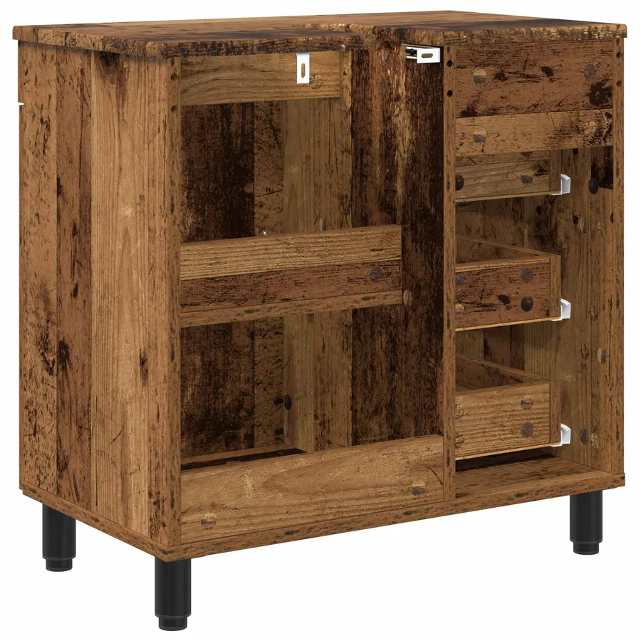 Unité de vanité de salle de bain Bois ancien 60 x 35 x 60 cm - 7