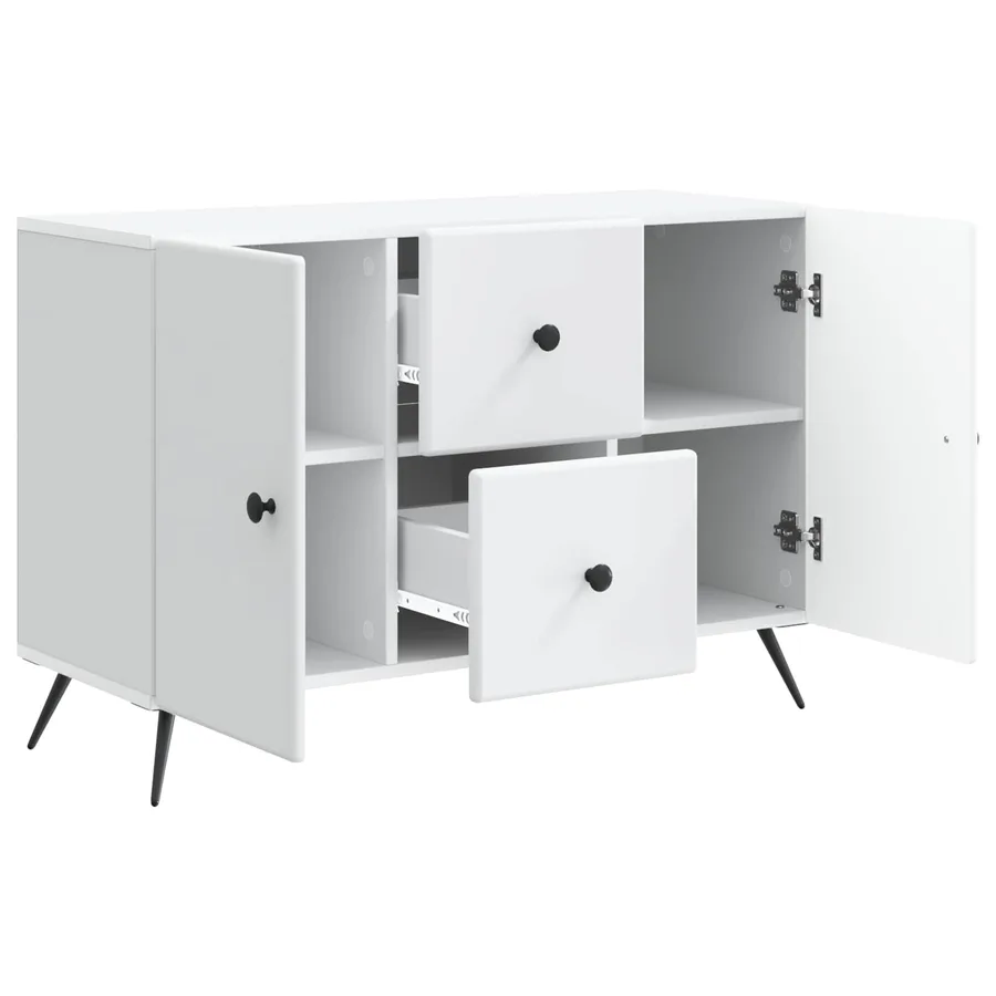 Buffet Blanc 89 x 34,5 x 60 cm Bois d'ingénierie - 5
