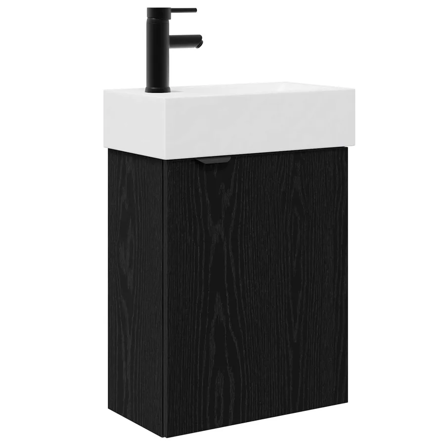 Meuble de salle de bain avec robinet Chêne noir - 2
