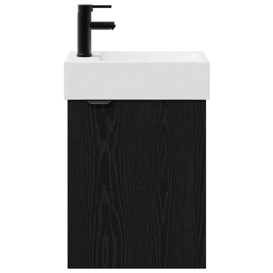 Meuble de salle de bain avec robinet Chêne noir - 5