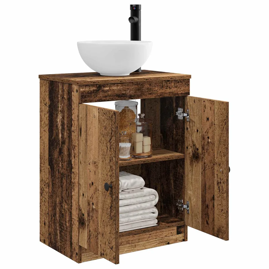Meuble de salle de bain avec évier Bois ancien 54 x 35 x 83 cm - 3