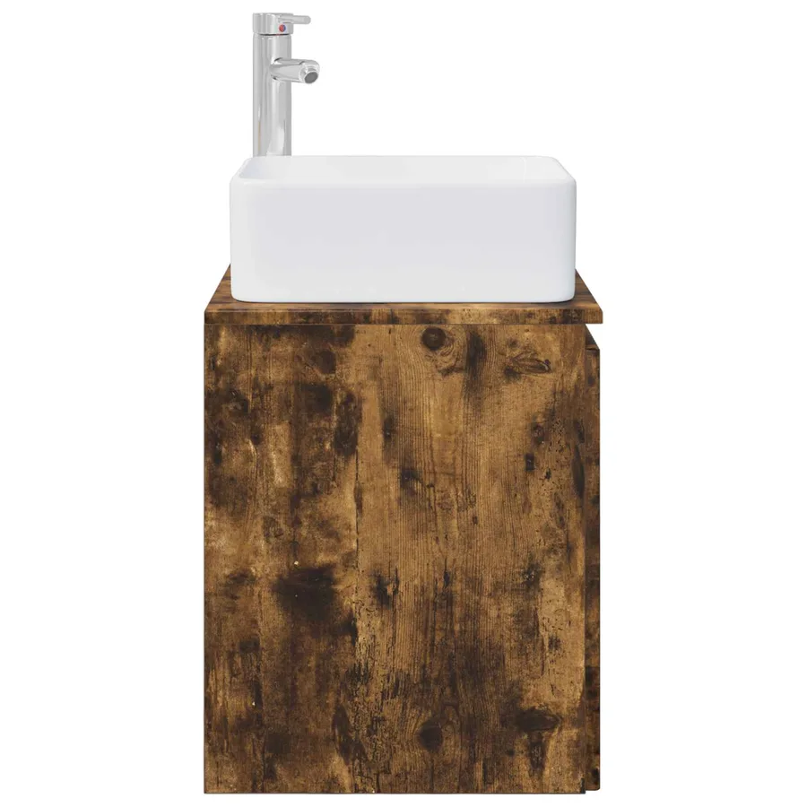 Vanité de lavabo mural Chêne fumé 53 x 35 x 63 cm - 4