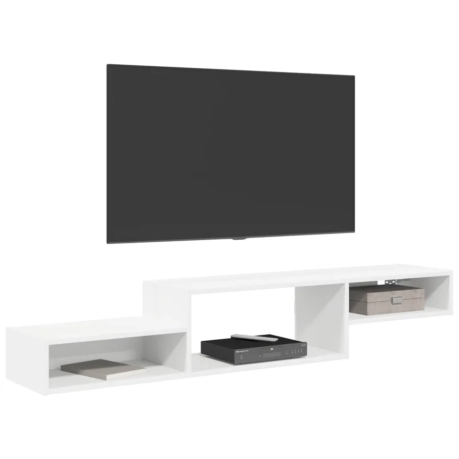 Meuble TV mural Montage mural Blanc 150 x 28 x 26 cm - 3