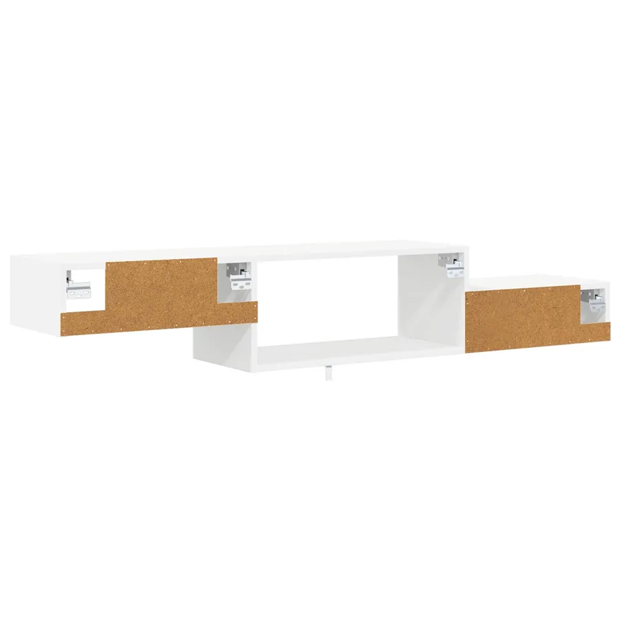 Meuble TV mural Montage mural Blanc 150 x 28 x 26 cm - 7