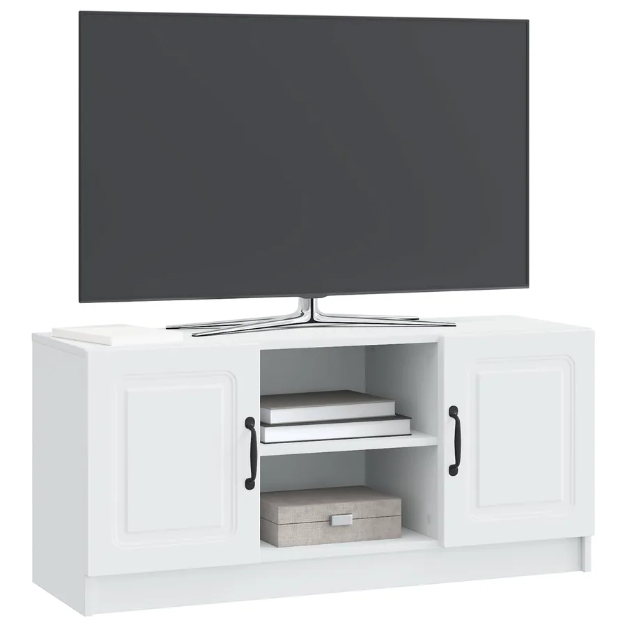 Meuble TV Blanc 102 x 34,5 x 47 cm Bois d'ingénierie - 3