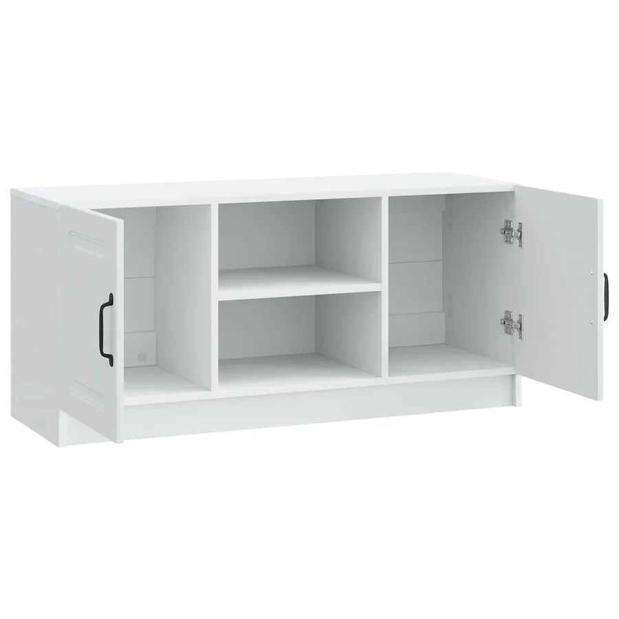 Meuble TV Blanc 102 x 34,5 x 47 cm Bois d'ingénierie - 5