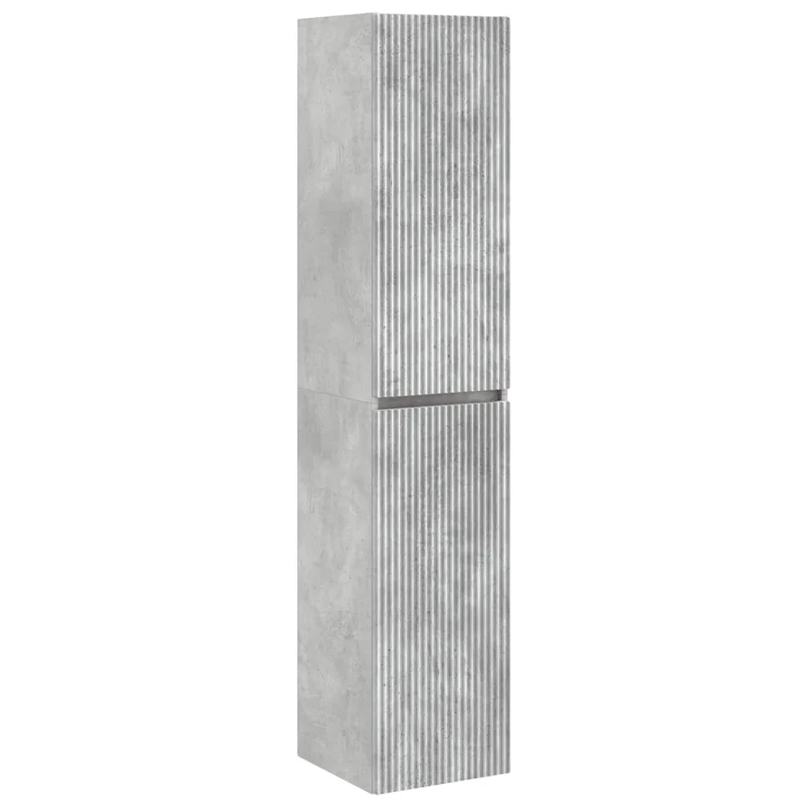 Cabinet de Salle de Bain Mural Gris béton 33 x 34,5 x 160 cm - 2