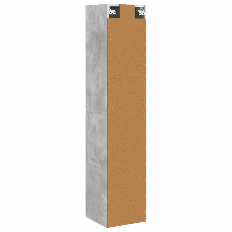 Cabinet de Salle de Bain Mural Gris béton 33 x 34,5 x 160 cm - 5