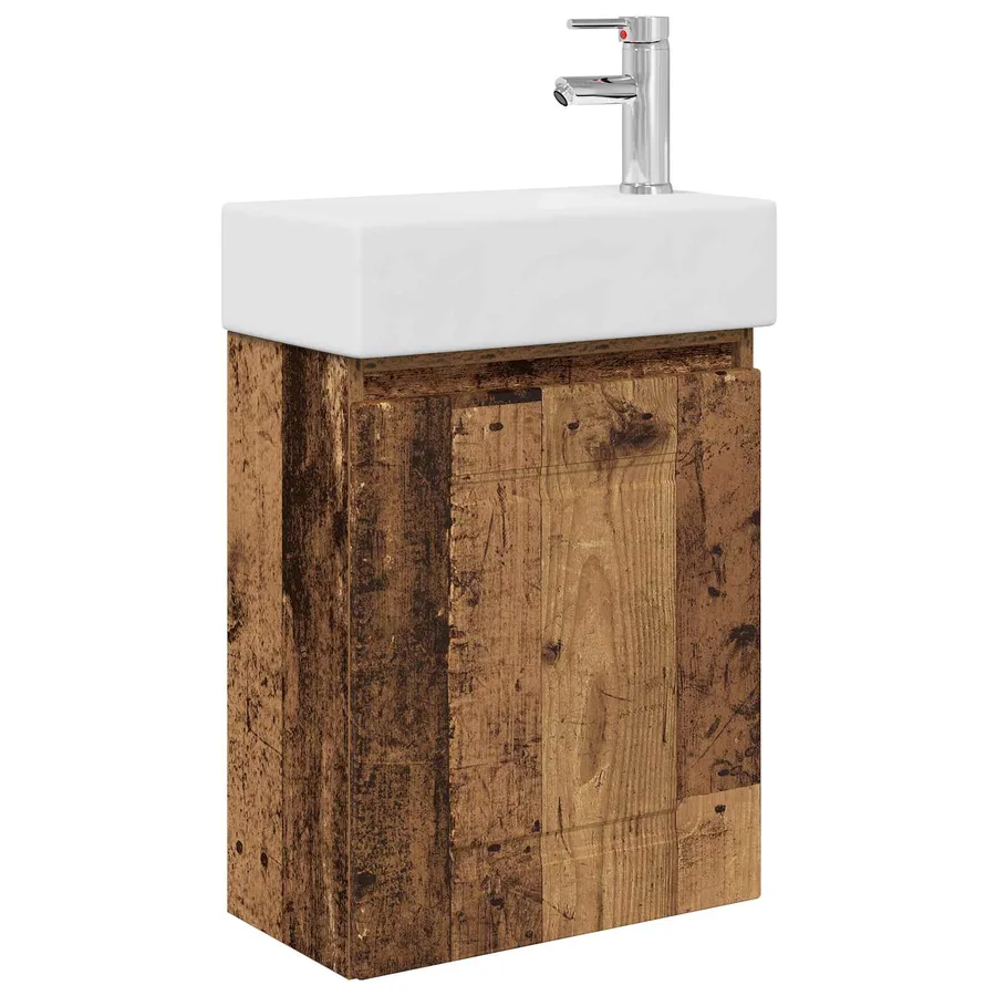 Meuble de salle de bain avec robinet Bois ancien - 2