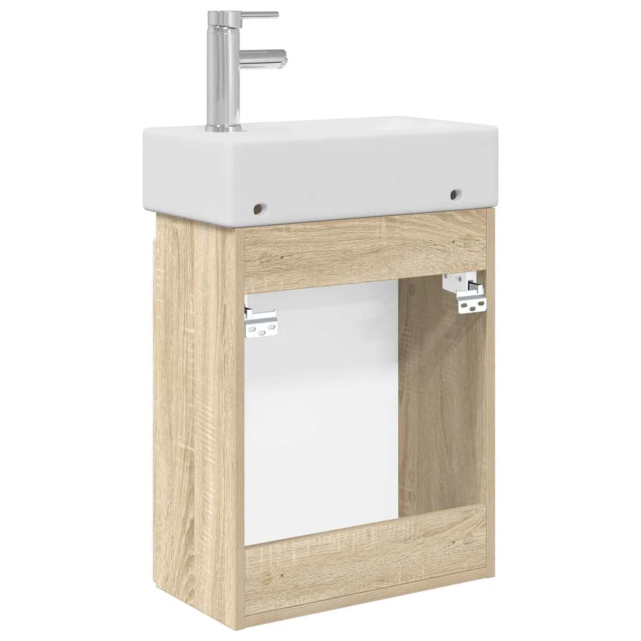 Meuble de salle de bain avec robinet Chêne Sonoma - 7