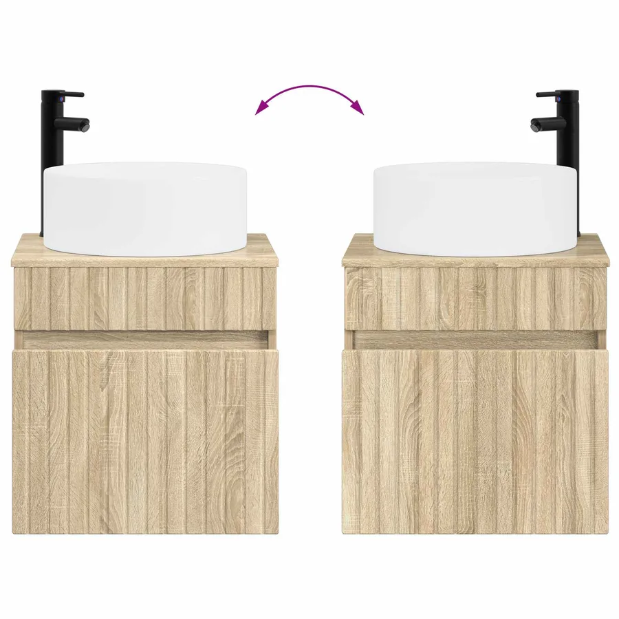 Meuble de lavabo mural Chêne Sonoma 49 x 44,5 x 65,5 cm - 7
